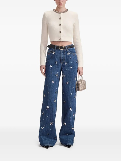 Self-Portrait crystal-embellished jeans - Blue - zdjęcie produktu nr 1