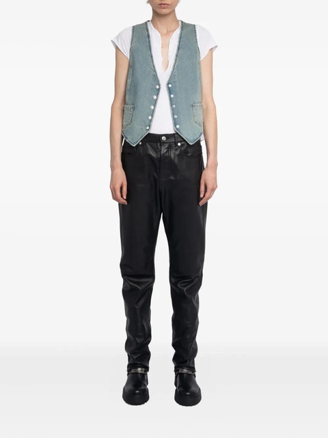 Zadig&Voltaire V-neck studded waistcoat - Blue - zdjęcie produktu nr 2