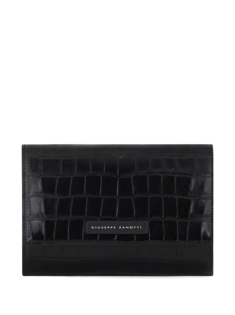 Giuseppe Zanotti Ulyana crocodile-effect clutch - Black - zdjęcie produktu nr 2