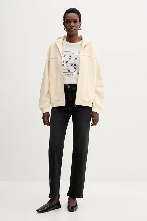 Weekend Max Mara t-shirt bawełniany CLOWN damski kolor beżowy 2525976012600 - zdjęcie produktu nr 1