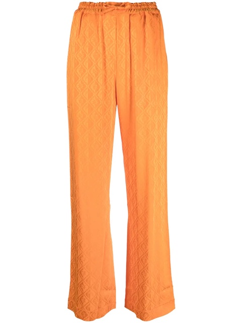 Marine Serre Moon Diamant jacquard trousers - Orange - zdjęcie produktu nr 1