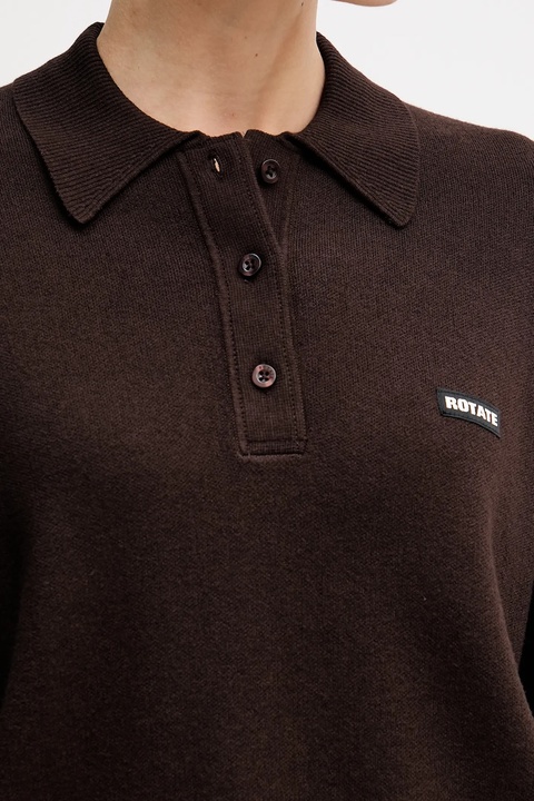 Rotate sweter z dodatkiem wełny damski kolor brązowy lekki 1151371667 - zdjęcie produktu nr 2