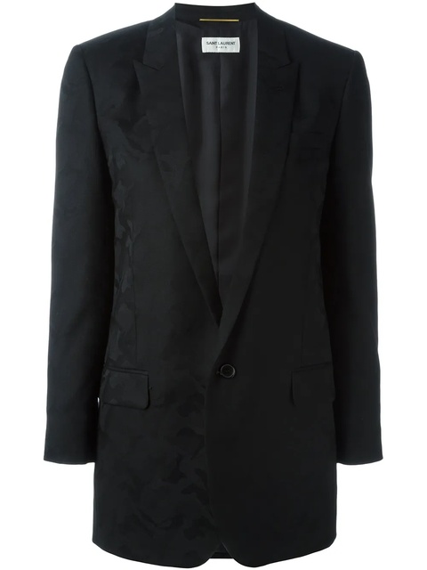 Saint Laurent camouflage intarsia blazer - Black - zdjęcie produktu nr 1