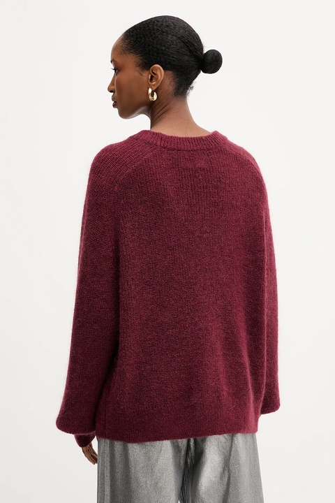 Rotate sweter z dodatkiem wełny 0 damski kolor bordowy lekki 1145652734 - zdjęcie produktu nr 2