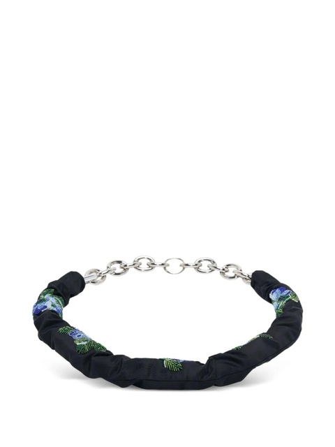 Simone Rocha floral-embroidered chain belt - Black - zdjęcie produktu nr 1