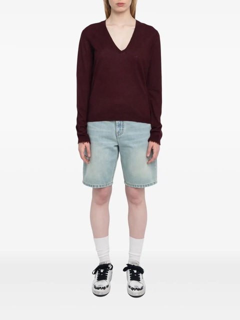 Zadig&Voltaire Rivy V-neck long-sleeve sweater - Red - zdjęcie produktu nr 2