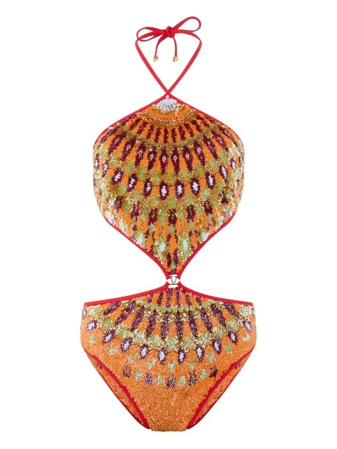 Valentino Garavani sequin-embellished swimsuit - Orange - zdjęcie produktu nr 2