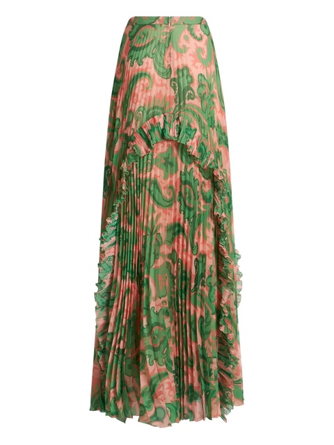 ETRO pleated ruffled maxi skirt - Green - zdjęcie produktu nr 2