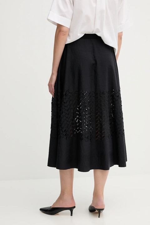 Sandro Ferrone spódnica kolor czarny midi rozkloszowana S18XBERAKO - zdjęcie produktu nr 2