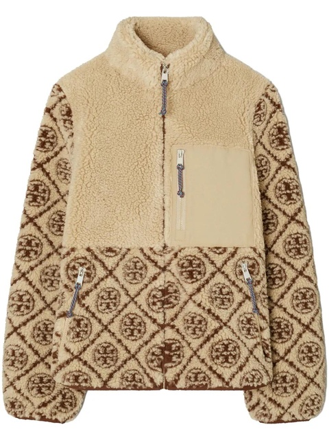 Tory Burch T Monogram fleece jacket - Neutrals - zdjęcie produktu nr 1