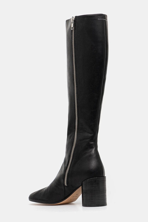 MM6 Maison Margiela kozaki skórzane damskie kolor czarny na słupku S59WW0110.P5000.T8013 - zdjęcie produktu nr 2
