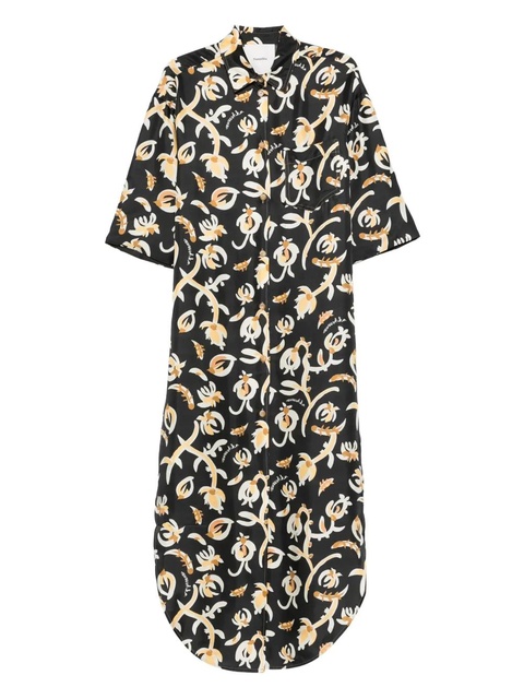 Nanushka floral-print silk maxi dress - Black - zdjęcie produktu nr 1