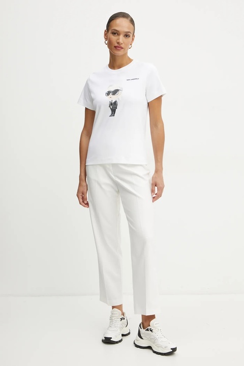 Karl Lagerfeld t-shirt bawełniany damski kolor biały A1W17130 - zdjęcie produktu nr 2