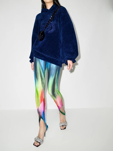 The Attico Jamie abstract-print leggings - Blue - zdjęcie produktu nr 2