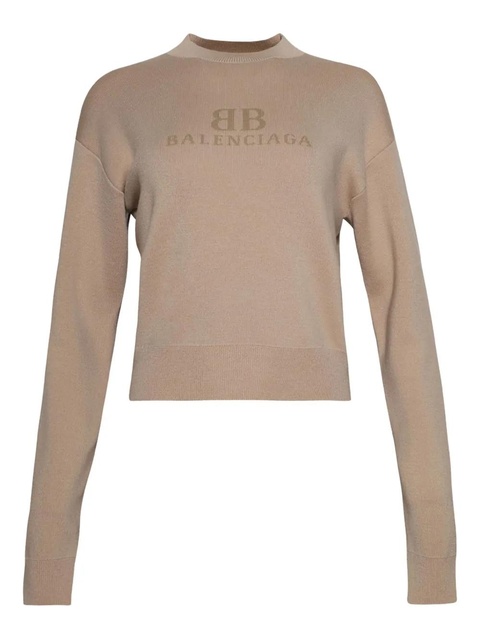 Balenciaga logo-jacquard top - Neutrals - zdjęcie produktu nr 1