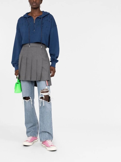 Golden Goose paint splatter-effect cropped hoodie - Blue - zdjęcie produktu nr 2