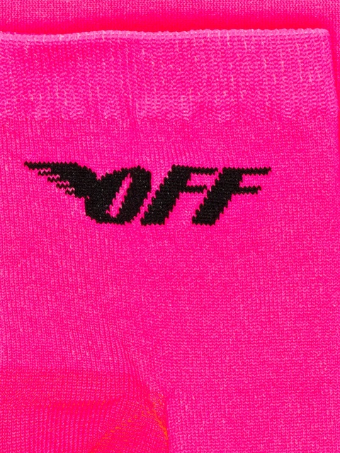 Off-White pink Neon Wings stretch logo socks - zdjęcie produktu nr 2