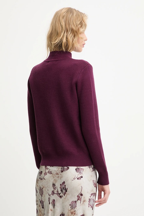 Answear.LAB sweter z kaszmirem damski kolor bordowy z półgolfem - zdjęcie produktu nr 2
