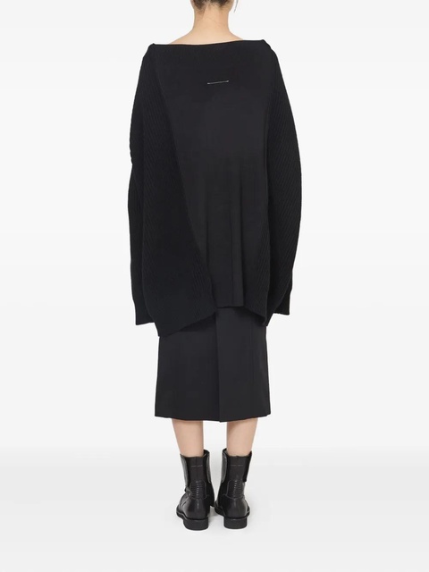 MM6 Maison Margiela ribbed crewneck sweater - Black - zdjęcie produktu nr 1