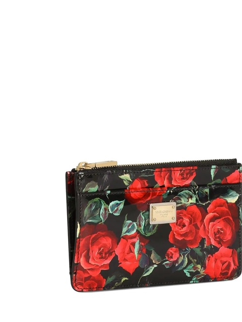 Dolce & Gabbana Dauphine Rose-print wallet - Black - zdjęcie produktu nr 2