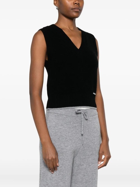 PINKO V-neck knitted vest - Black - zdjęcie produktu nr 1