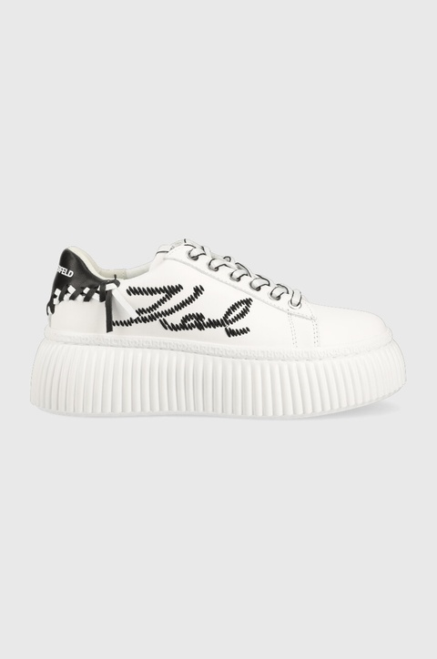 Karl Lagerfeld sneakersy skórzane KREEPER LO kolor biały KL42372 - zdjęcie produktu nr 1