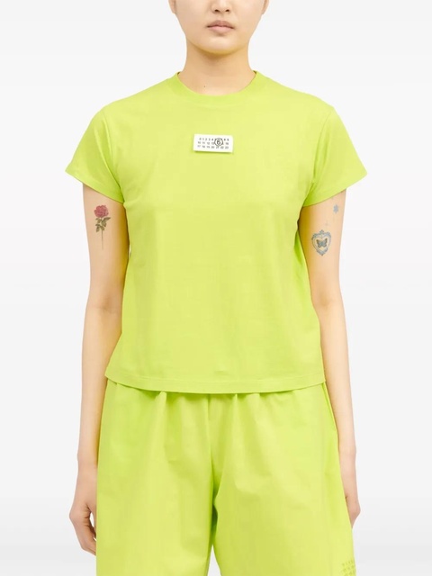MM6 Maison Margiela number-motif cotton T-shirt - Green - zdjęcie produktu nr 1