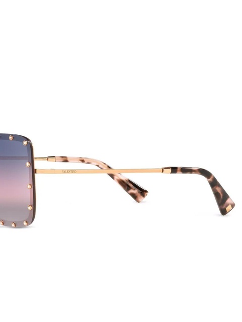 Valentino Eyewear crystal-studs square-frame sunglasses - Blue - zdjęcie produktu nr 2