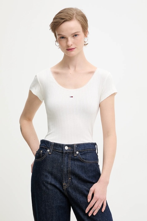 Tommy Jeans t-shirt damski kolor biały DW0DW21570 - zdjęcie produktu nr 1