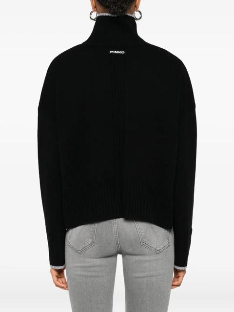 PINKO high-neck cropped sweater - Black - zdjęcie produktu nr 2
