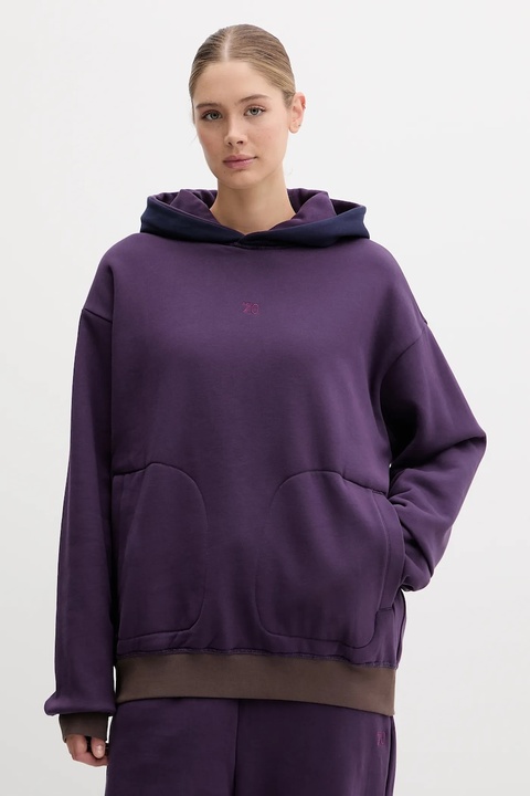 EA7 Emporio Armani bluza dwustronna damska kolor fioletowy z kapturem gładka AF10377-7X000156 - zdjęcie produktu nr 1
