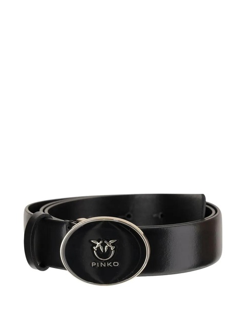 PINKO logo-plaque leather belt - Black - zdjęcie produktu nr 1