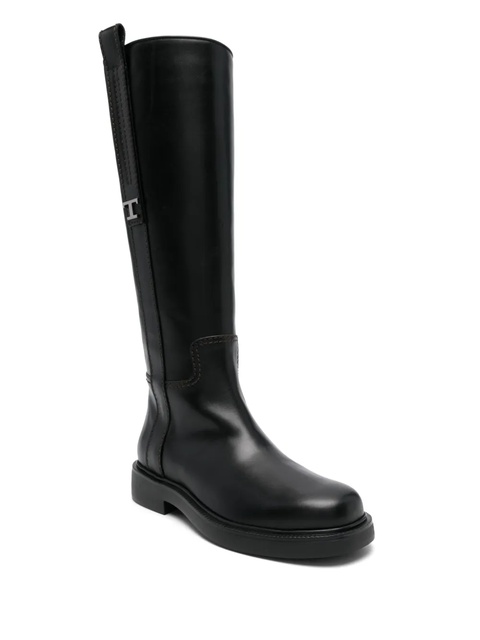 Tod's logo-plaque knee boots - Black - zdjęcie produktu nr 2