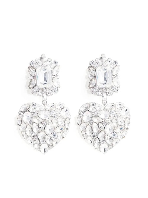 Self-Portrait crystal drop earrings - Silver - zdjęcie produktu nr 1