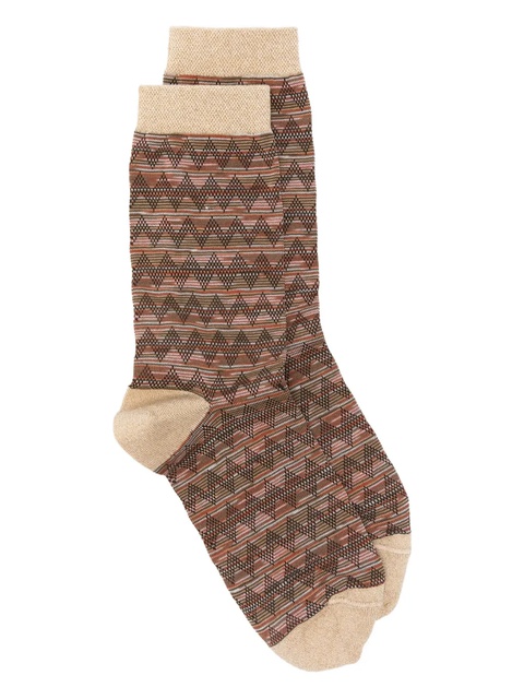 Missoni zigzag crew socks - Brown - zdjęcie produktu nr 1