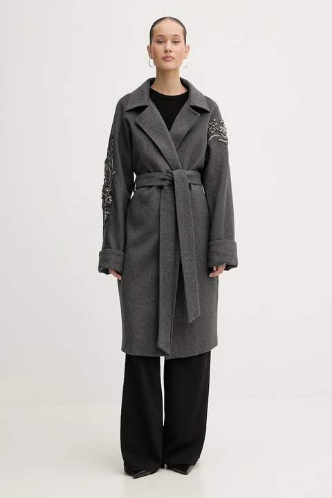 Blugirl Blumarine płaszcz z dodatkiem wełny kolor szary RF5241.T221A - zdjęcie produktu nr 1