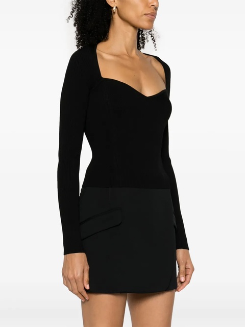 Simkhai Giuliana sweetheart-neck jumper - Black - zdjęcie produktu nr 2
