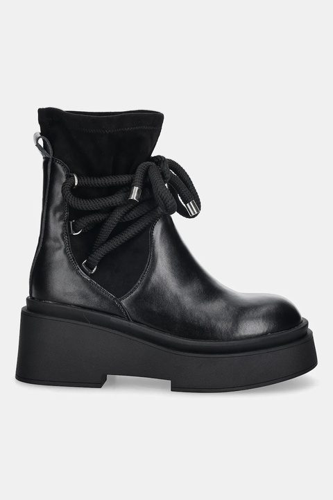 GOE botki damskie kolor czarny na płaskim obcasie SS2N4132 BLACK - zdjęcie produktu nr 2