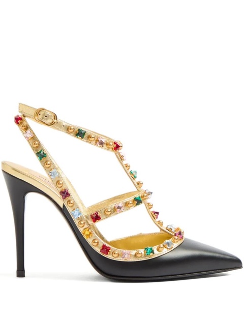 Valentino Garavani 100mm Rockstud embellished pumps - Black - zdjęcie produktu nr 1