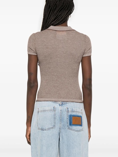 Guest In Residence shrunken polo top - Brown - zdjęcie produktu nr 2