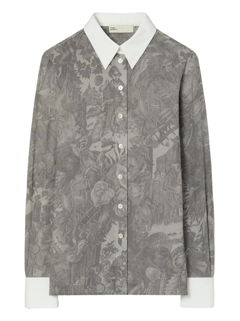 Tory Burch printed viscose shirt - Grey - zdjęcie produktu nr 1