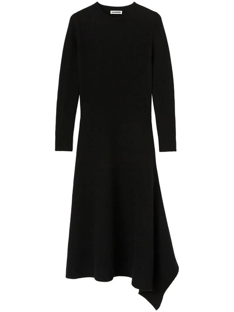 Jil Sander wool asymmetric midi-dress - Black - zdjęcie produktu nr 1