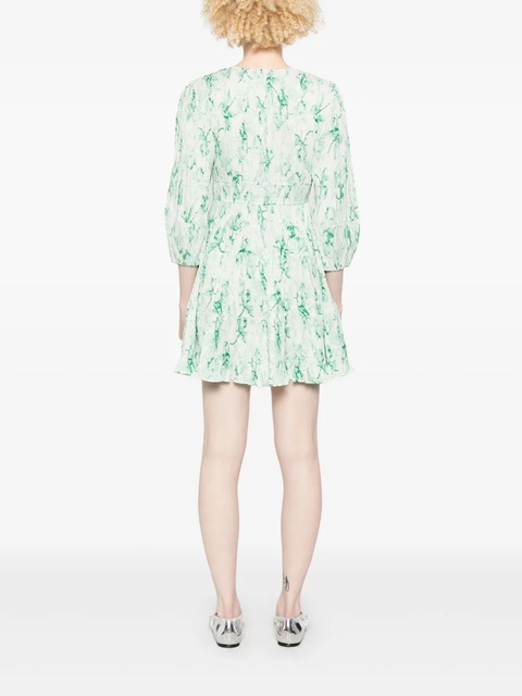 Maje patterned pleated mini dress - Green - zdjęcie produktu nr 2