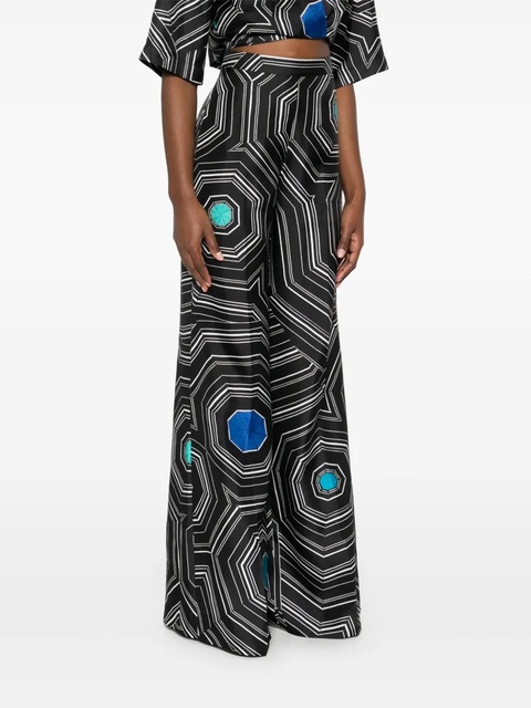 SANDRO x Louise Bourgeois geometric-print trousers - Black - zdjęcie produktu nr 2