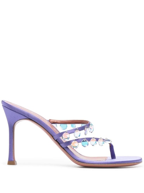 Amina Muaddi Tina 105 mm crystal sandals - Purple - zdjęcie produktu nr 1