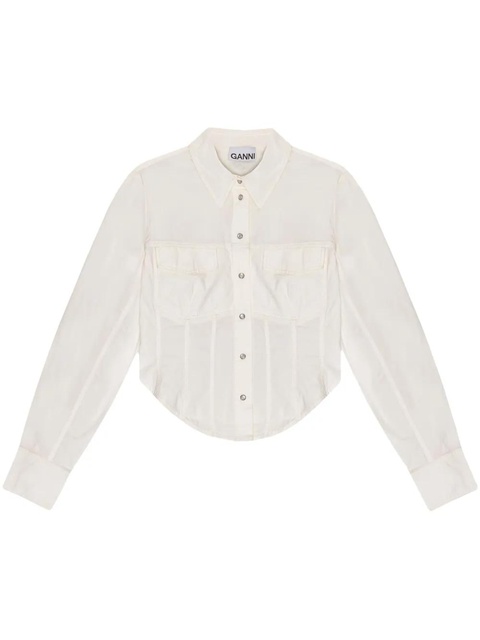 GANNI boned shirt - White - zdjęcie produktu nr 1