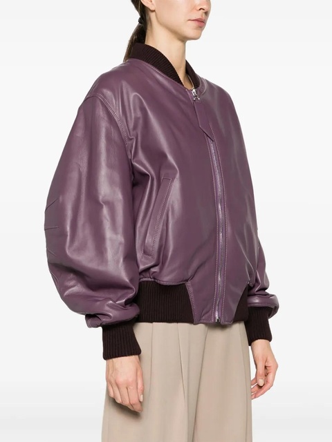 The Attico Anja padded leather bomber jacket - Purple - zdjęcie produktu nr 2