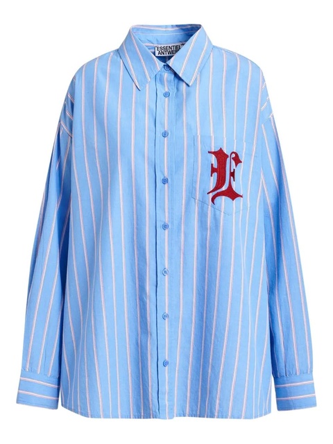 Essentiel Antwerp striped embroidered shirt - Blue - zdjęcie produktu nr 1