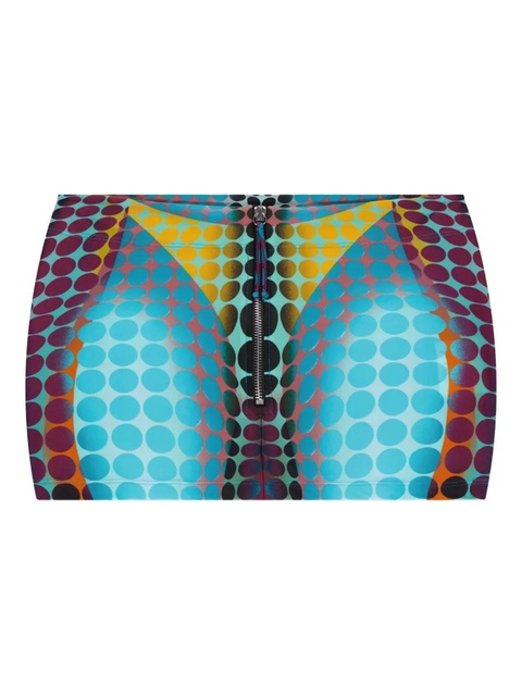 Jean Paul Gaultier zip-up dots-print mini skirt - Blue - zdjęcie produktu nr 2