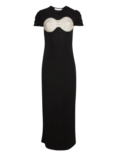 Christopher Esber crochet crystal tee dress - Black - zdjęcie produktu nr 1